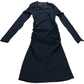 River Island Long Sleeve Dress UK10 Women's Black Sparkly Ruched