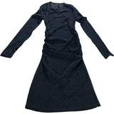 River Island Long Sleeve Dress UK10 Women's Black Sparkly Ruched