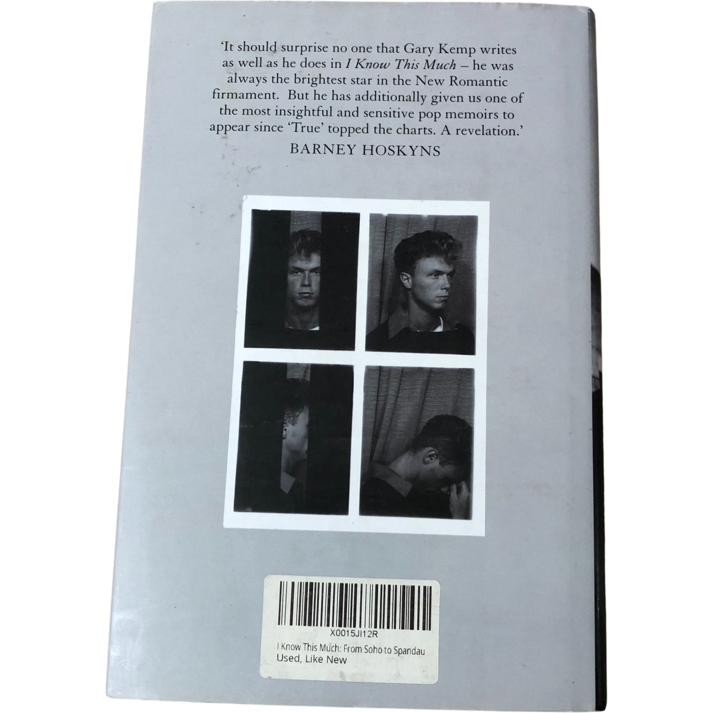 Gary Kemp I Know This Much From Soho To Spandau Book Hardback Used Like New