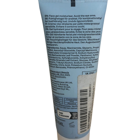 Indy Beauty Niacinamide Vitamin C Gel Moisturiser 50ml Oily Sensitive Skin