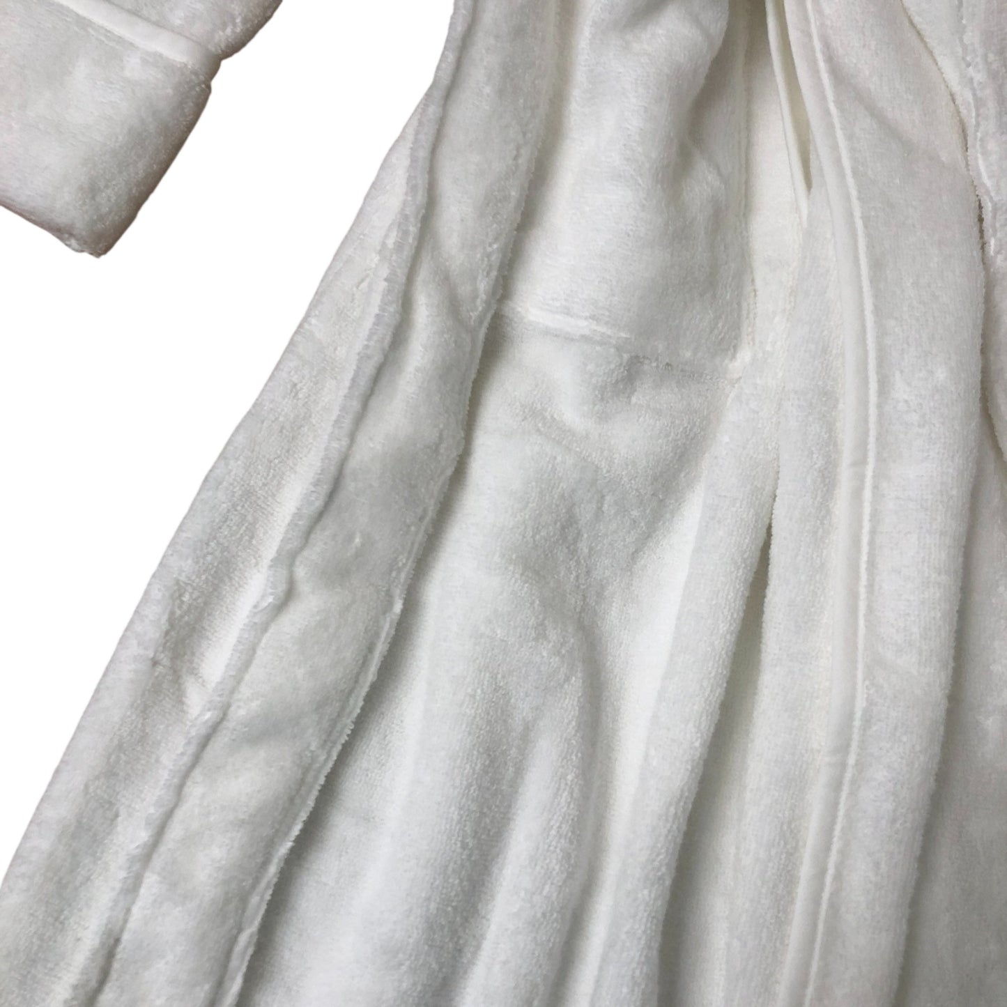 The White Company Women's Night Robe White Soft Cotton Hooded Long Sleeve L