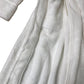 White Soft Cotton Hooded Long Sleeve Night Robe Size S