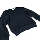 River Island Black Sweater Men's Crew Neck Textured Cotton Blend Jumper Medium