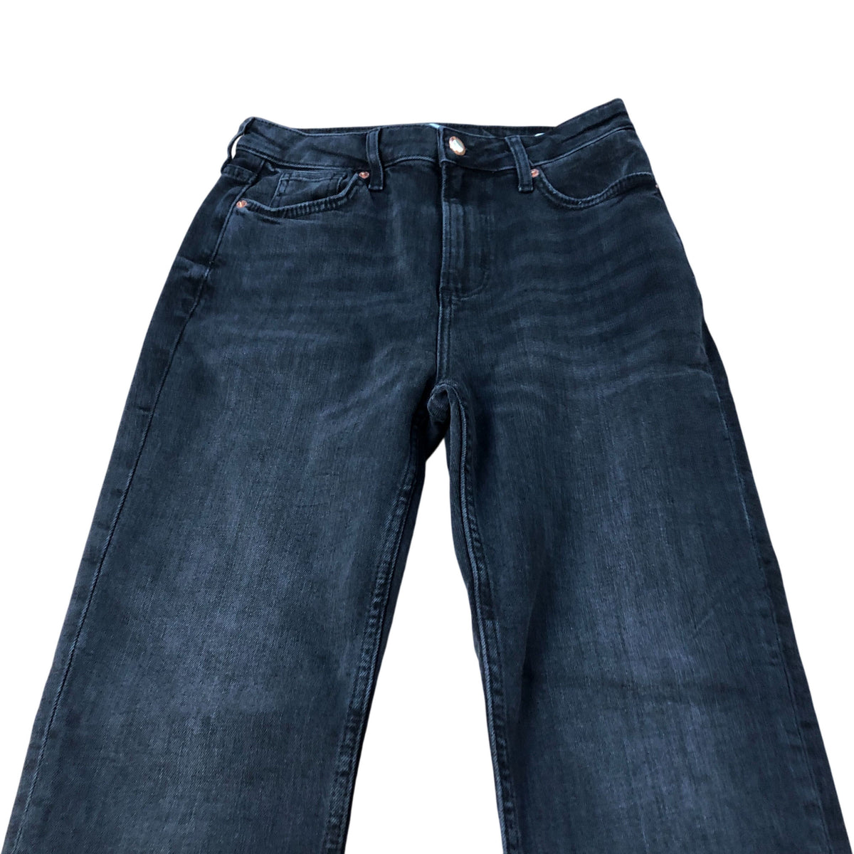 River Island High Rise Slim Straight Jeans Women's Denim Black UK8 Regular