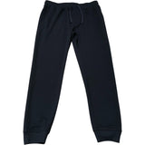 Black Elastic Waist Drawstring Joggers Cuffed Hem Size M