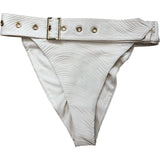 River Island Poolside Swim Briefs Cream Textured Design with Buckle Size 12