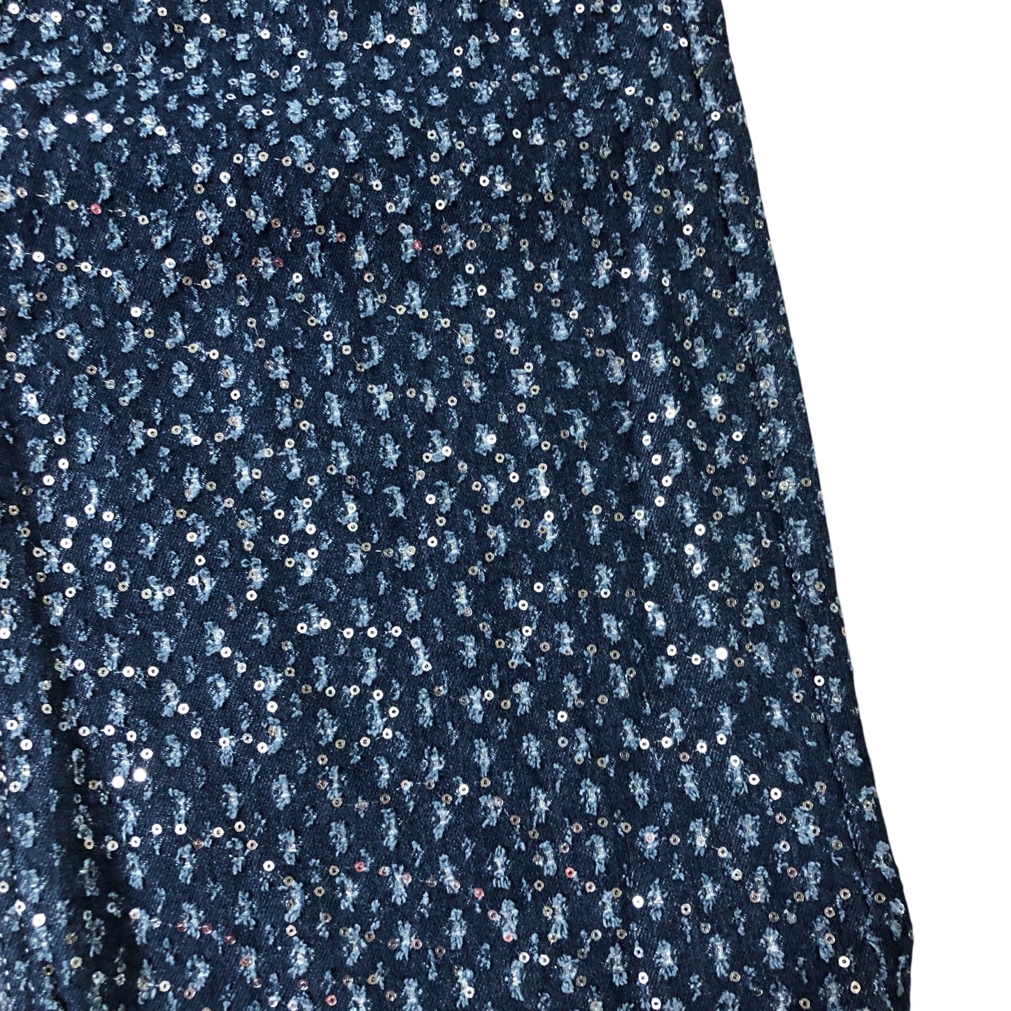 Bershka Sequin Wide Low Waist Jeans UK 4 Women's Stylish Denim Trousers