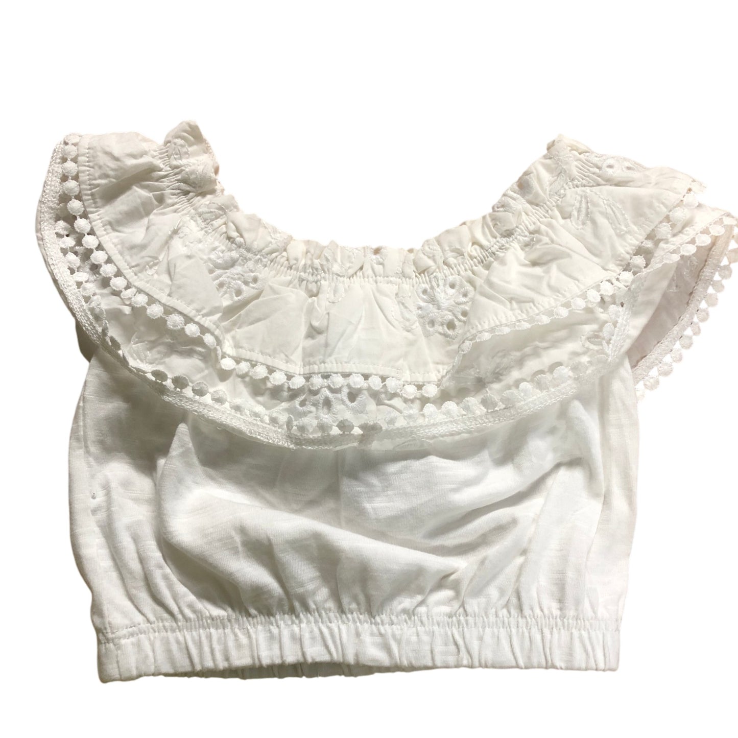 River Island Girls White Cotton Off Shoulder Top Size 5-6 Years Summer Style