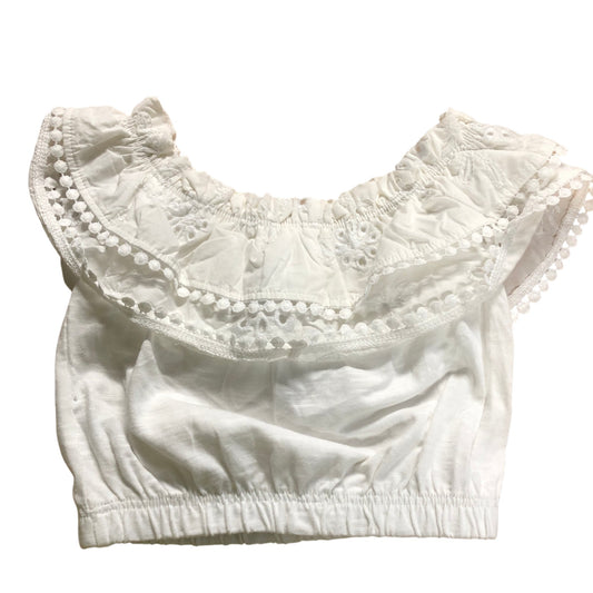 River Island Girls White Cotton Off Shoulder Top Size 5-6 Years Summer Style