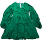 Branded Green Ruched Mini Dress - Size 16
