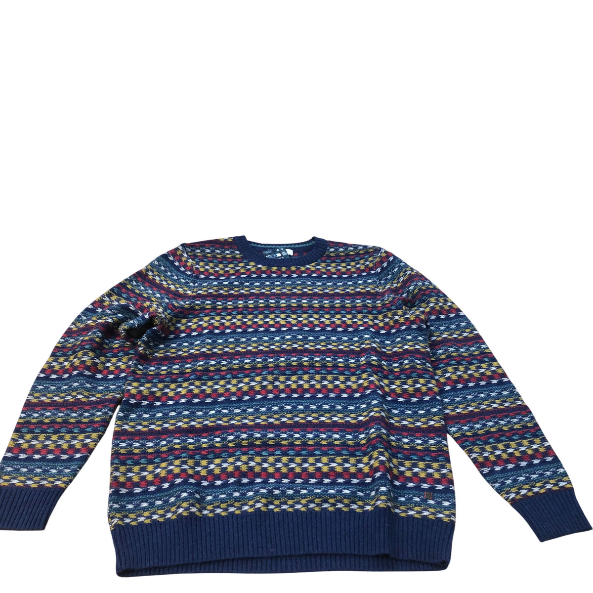 Lambswool Sweater Size M Patterned Knitwear Multicoloured Navy Jumper