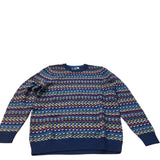 Lambswool Sweater Size M Patterned Knitwear Multicoloured Navy Jumper