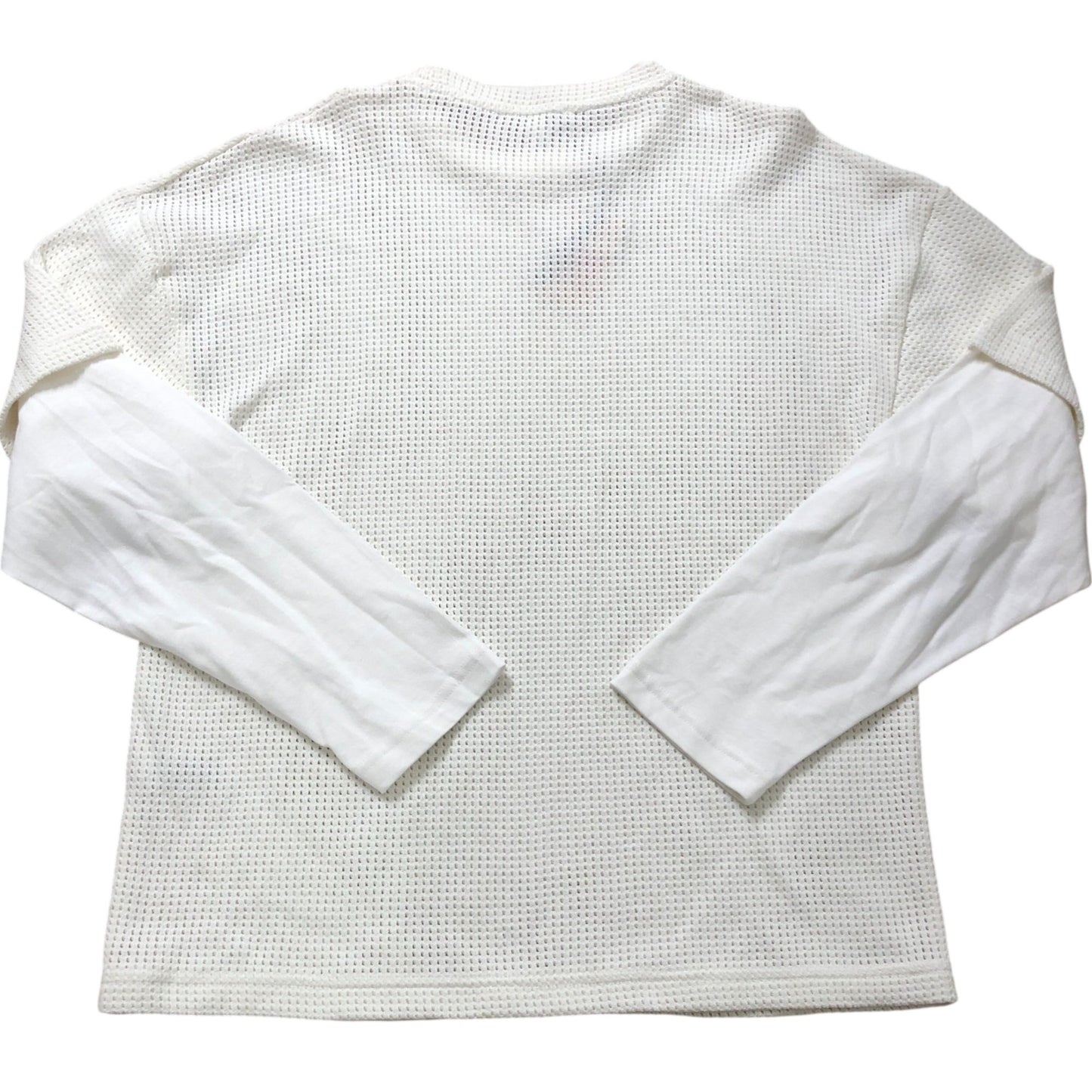 River Island Oversize Cream & White Waffle Knit Long Sleeved Top Size S