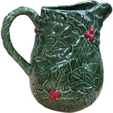 Green Holly Pitcher Jug Decorative Tableware Serving 1L