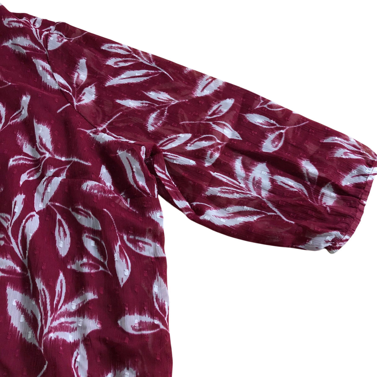 Women's Blouse Size 24 Dark Pink Floral 3/4 Sleeve