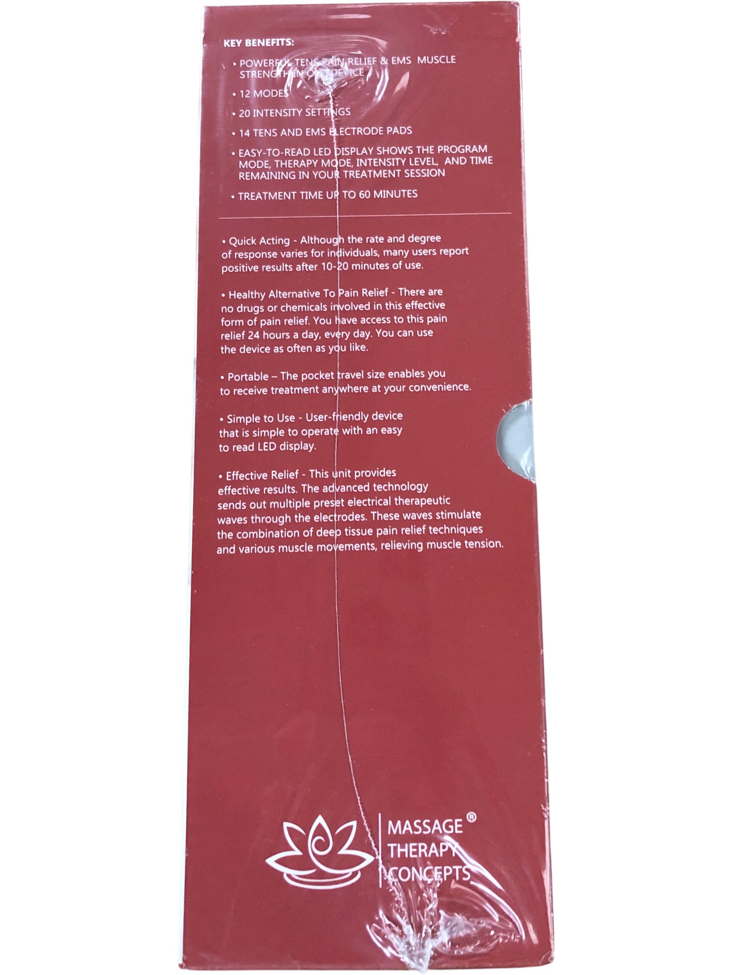 MASSAGE THERAPY CONCEPTS VERVE Deluxe TENS and EMS Muscle Stimulator Device