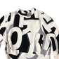 Women's Long Sleeve Graphic Print Dress Black Cream Grey UK 8