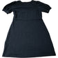 Black Puff Sleeve Dress Women's V Neck Casual Cotton Apparel UK12