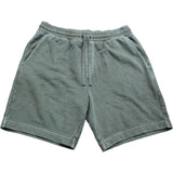 Olive Green Cotton Casual Elastic Waist Shorts Size M