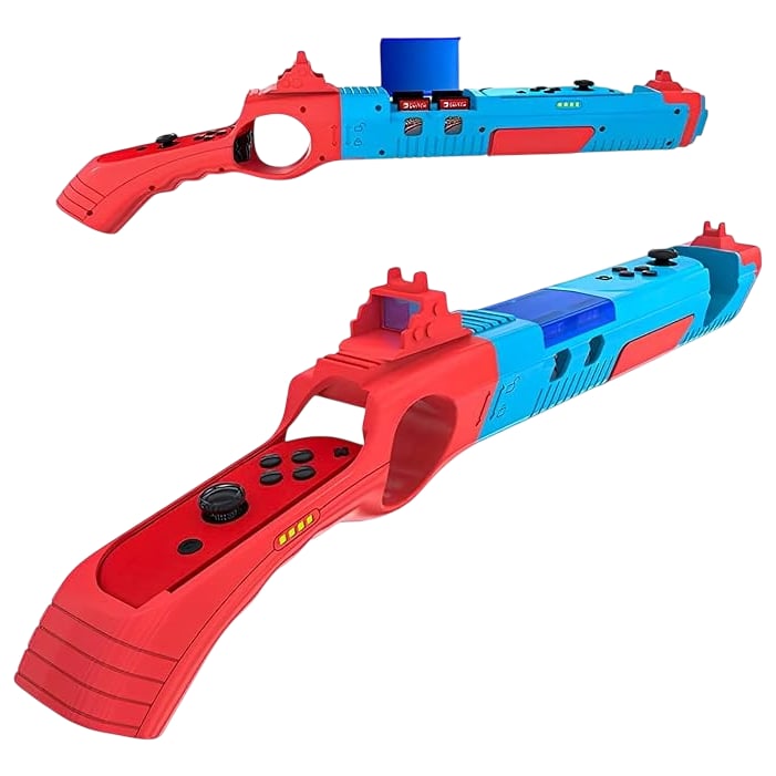 Game Gun for Nintendo Switch Model S055 Detachable Shooter Toy Red/Blue