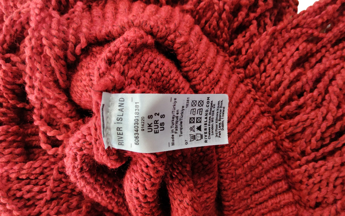 River Island Red Fringed Skirt UK S Women's Knitted Warm Fashion