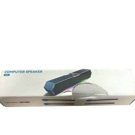 LENRUE G11 Computer Speaker USB AUX Volume Control RGB Lights Black
