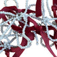 Elegant Pearl Bow Christmas Garland Red Ribbon