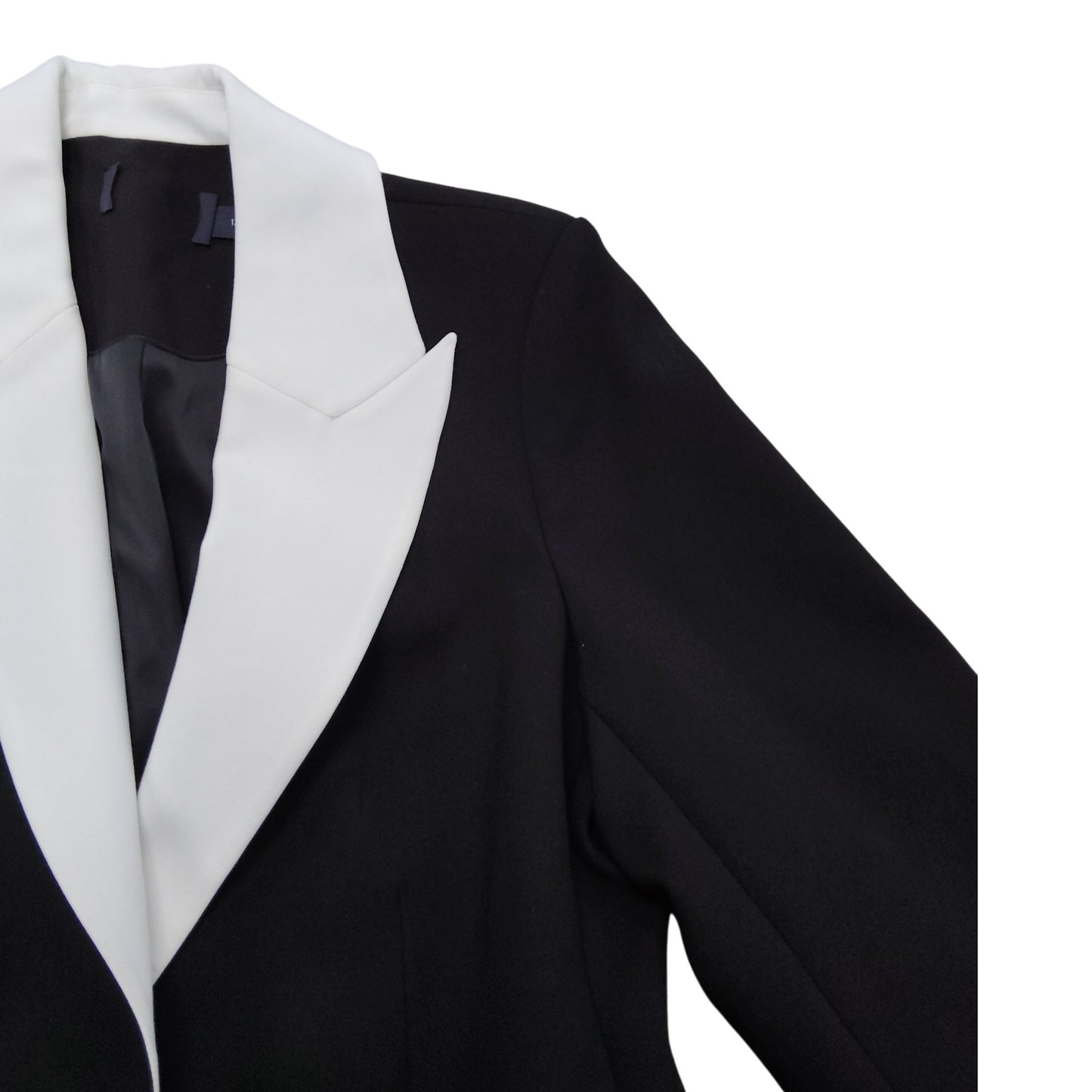Red Herring Tuxedo Jacket UK12 Women's Formal Wear Black with White Satin Collar