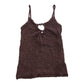 Cropped Brown Knitted Tank Top UKXS Women's Adjustable Straps Summer Style
