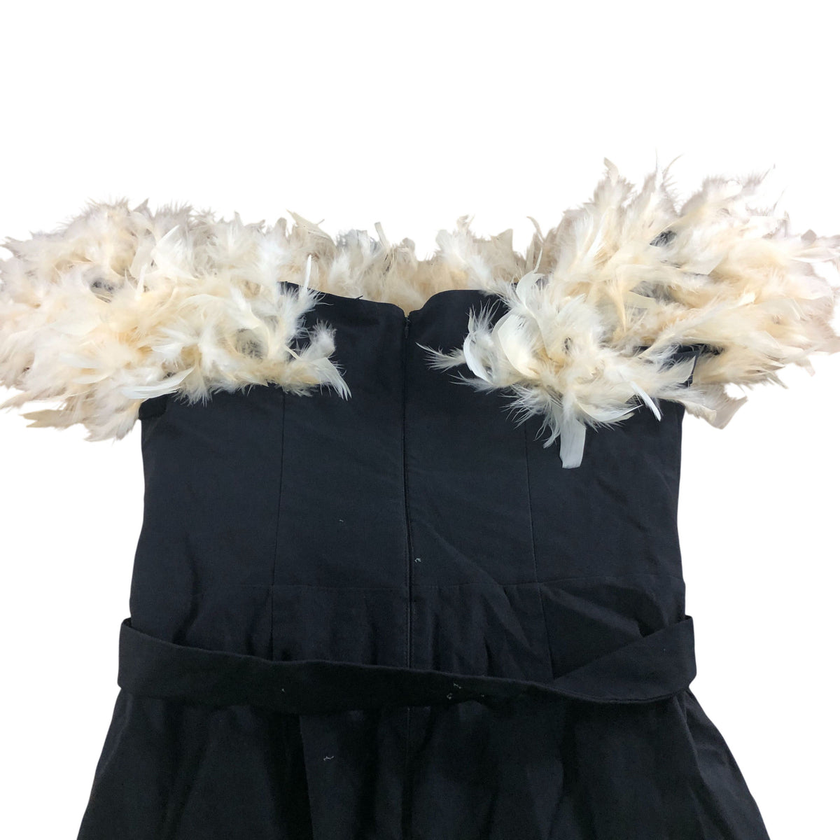 Lipsy Dress UK16 Women's Black Feather Detail
