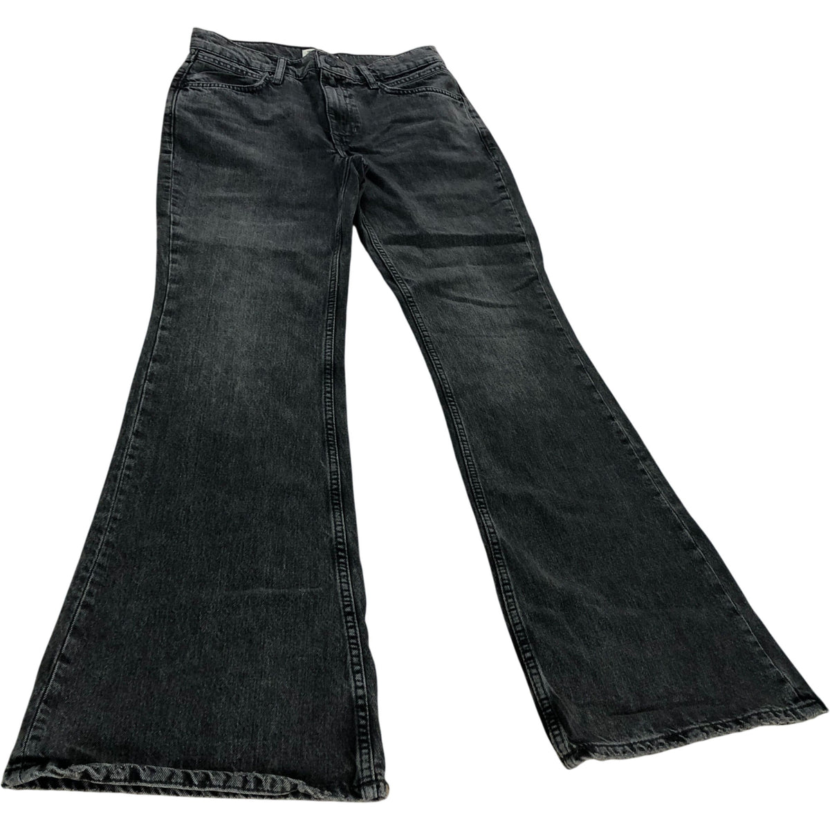 High Rise Flare Jeans Size 12 Women's Black Cotton