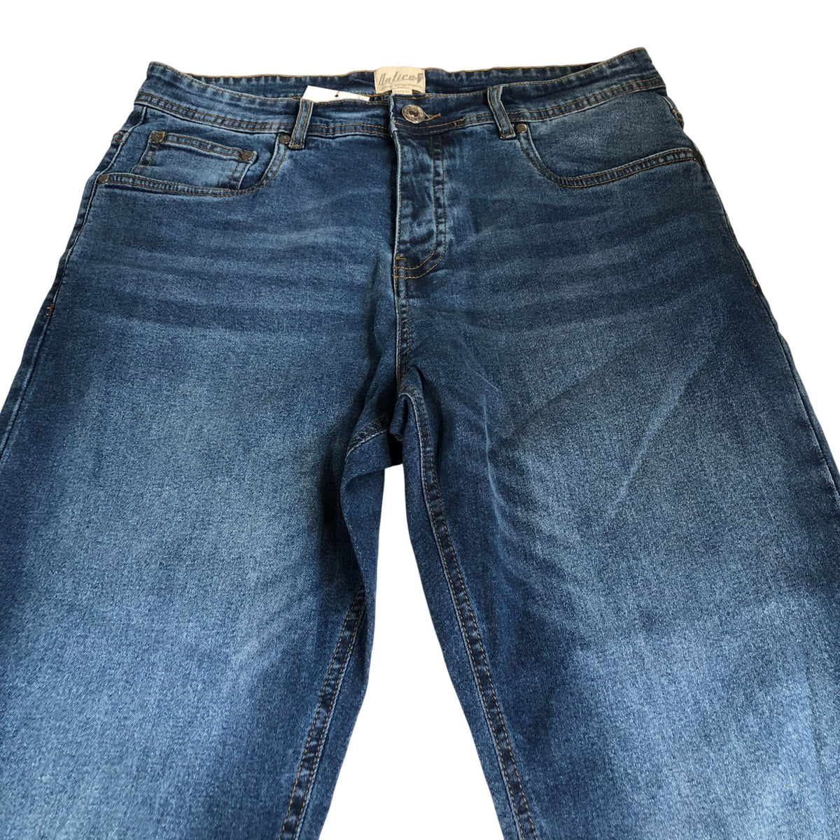 Onfire W32 L32 Men's Blue Jeans Regular Fit Denim Casual Trousers
