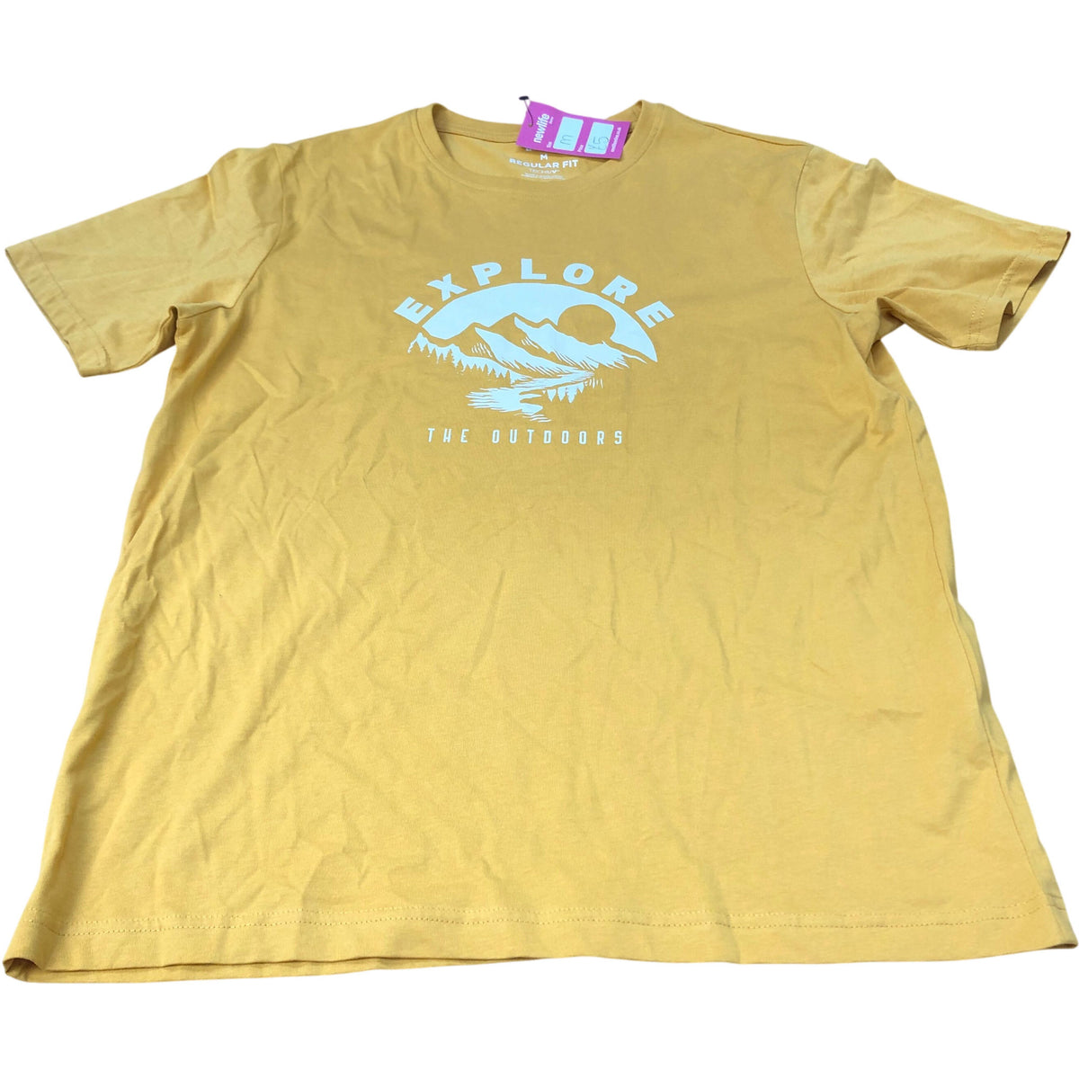 Mountain Warehouse Explore The Outdoors Men's T-Shirt Size M Cotton Yellow