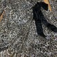 Sequin Dress UK14 Women's Long Sleeve Wrap Glittery Party Dress