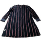 Striped Dress Girls Long Sleeve Cotton Blend Navy Blue 7-8 Years