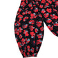 Floral Blouse Women's Long Sleeve Black Red Patterned UK18