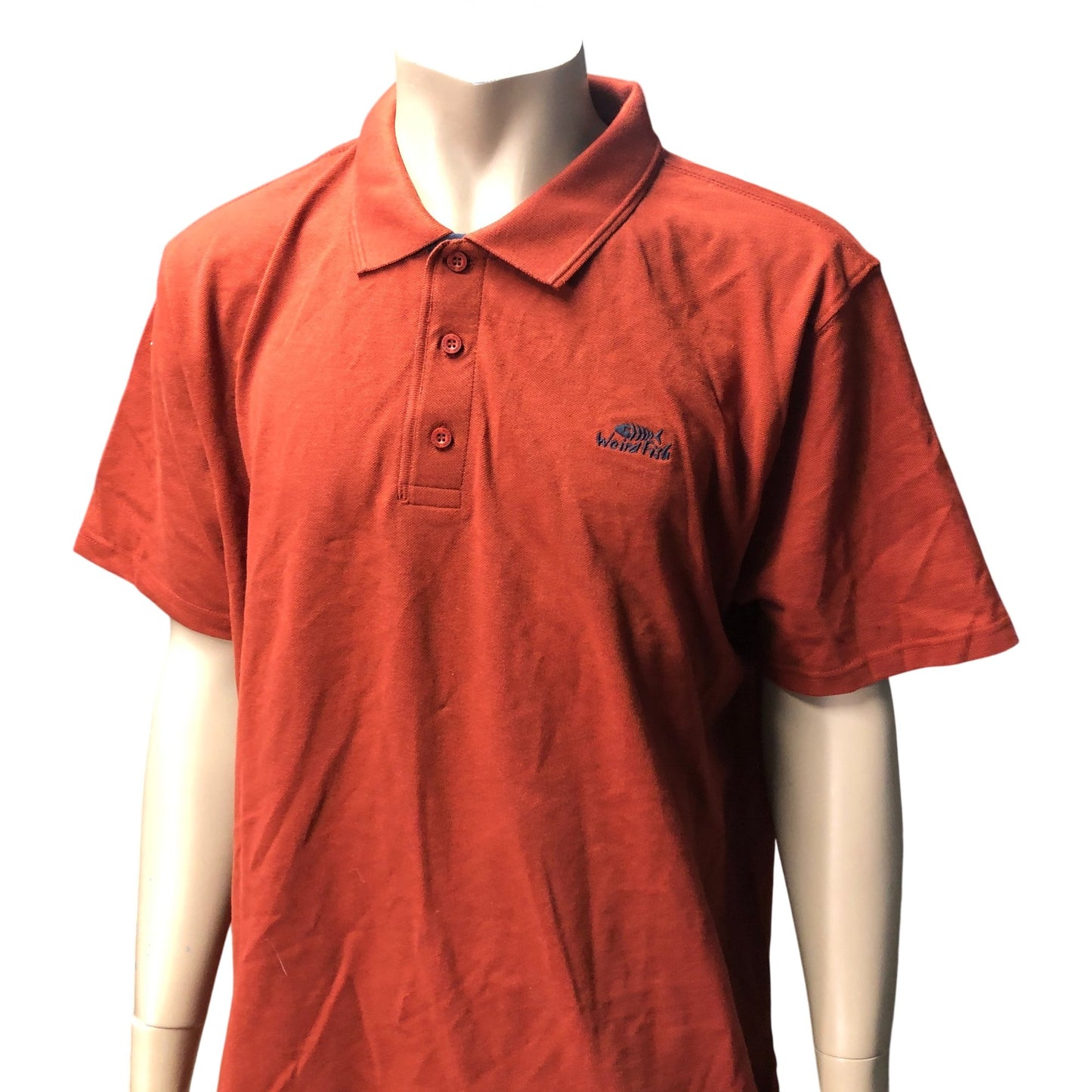 Weird Fish Polo Shirt 3XL Men's Organic Cotton Orange Casual Wear