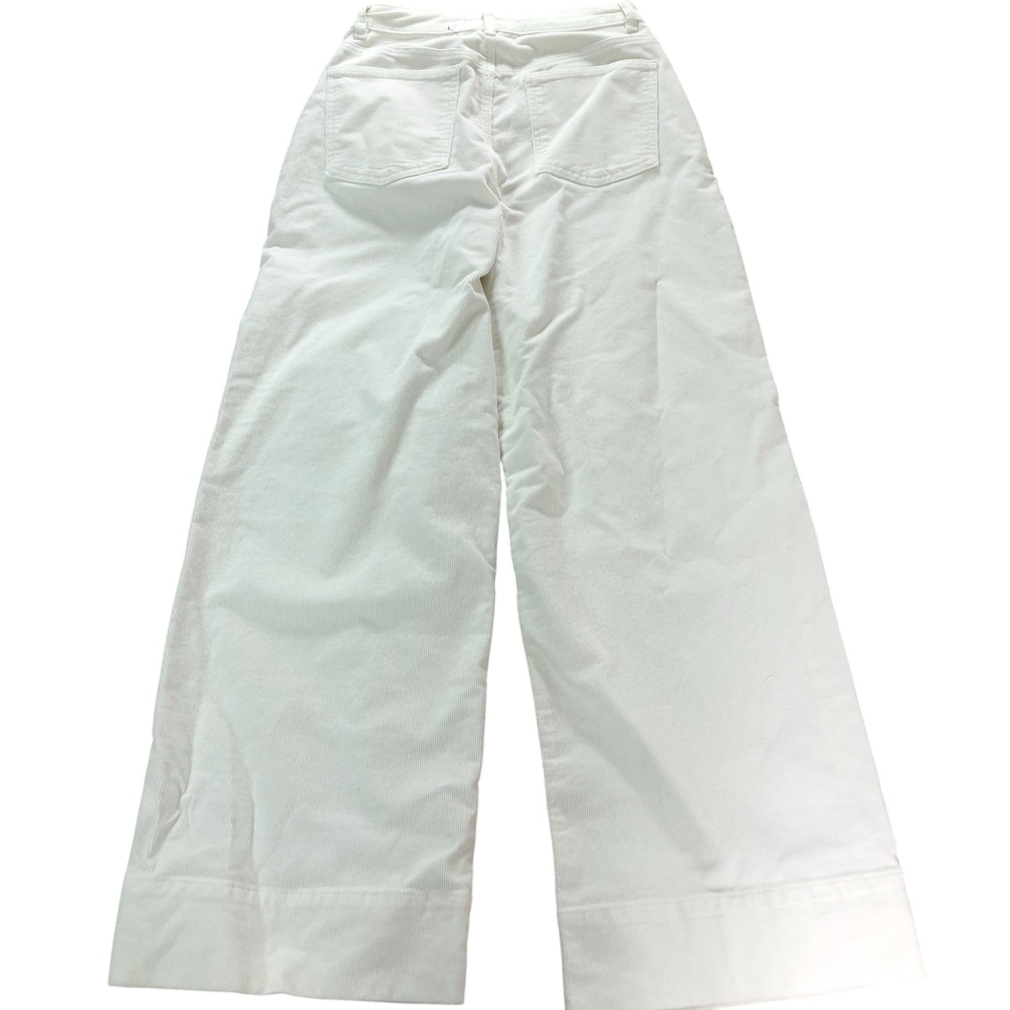 Branded Wide Leg Trousers Women's White Cotton Blend Casual Fit UK10