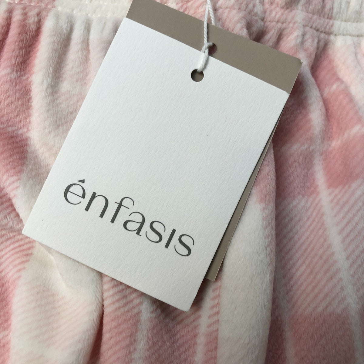 Enfasis Pink Plaid Lounge PJ Fleece Bottom Size S