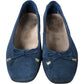 Clarks Candra Light UK3 D Women's Navy Suede Flats with Bow Detail