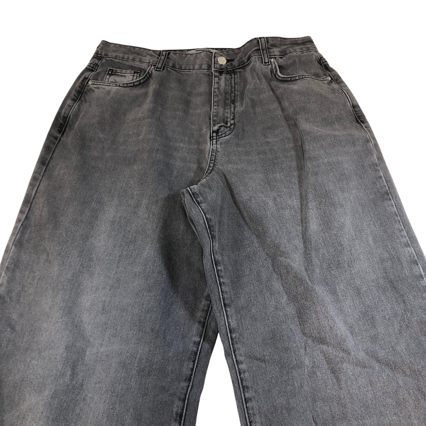 Wide Leg Jeans Women's Dark Grey Casual Denim UK14