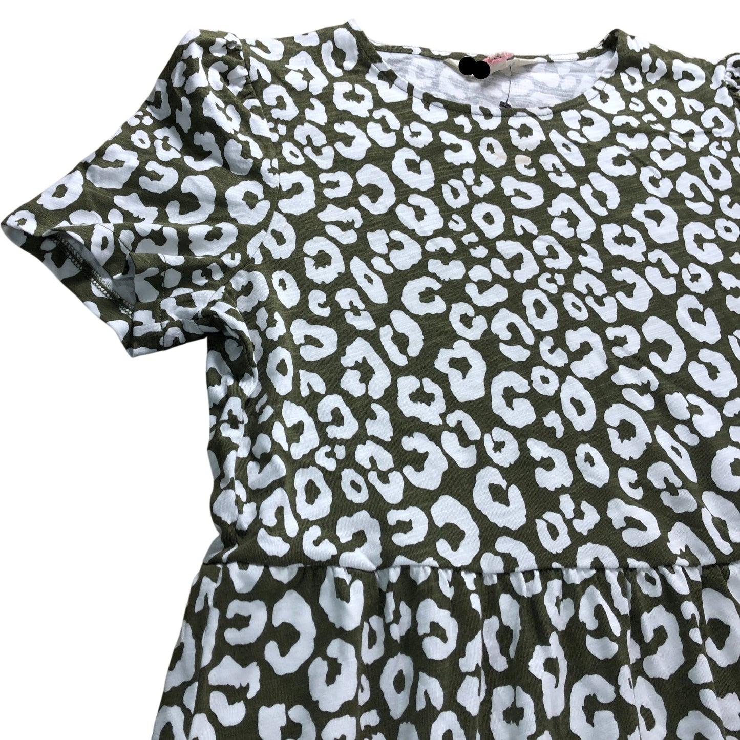 Branded Olive Green Animal Print Midi Dress - Size 12