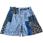 Boys Blue Bandana Pattern Shorts Size 12Years Cotton