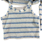 River Island Cotton On Girls Crop Sweater Size 5-6YRS White Blue Stripe Kids