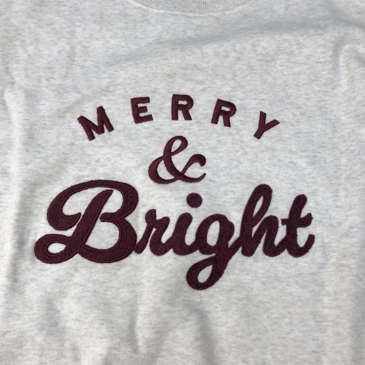 Merry & Bright Sweatshirt UK Size M Women's Cotton Cream
