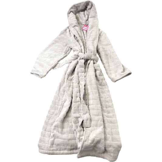 The White Company Hooded Bath Robe Women's Soft Grey Comfort Cotton Size 6