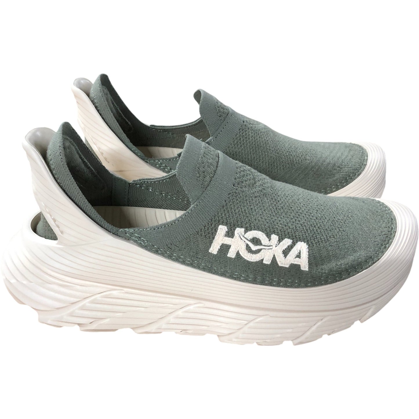 Hoka One One U Restore TC Aerino UK11.5 Men's Slip On Trainers Green White