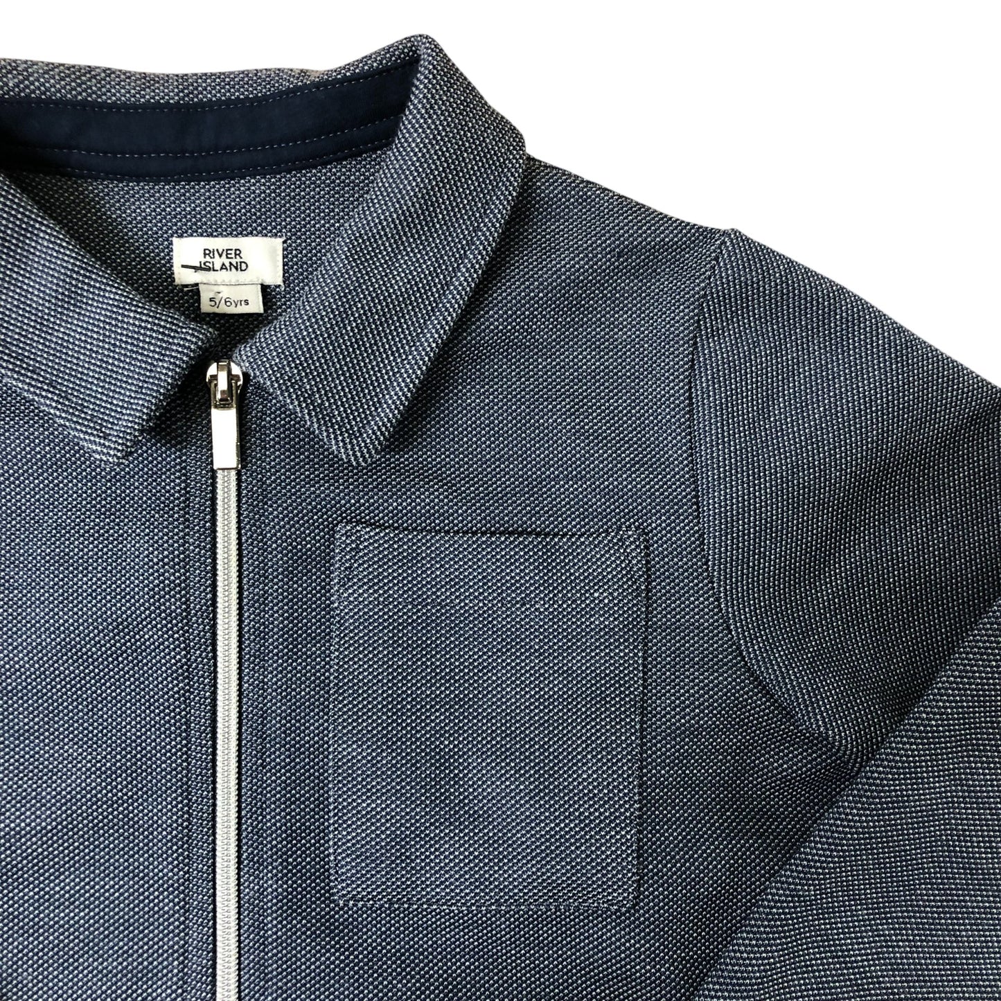 River Island 5-6 Years Kids Jacket Stylish Zip Front Blue Casual Outerwear