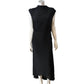 AllSaints Women's Pleated Black Midi Dress Size UK10 Elegant Sleeveless