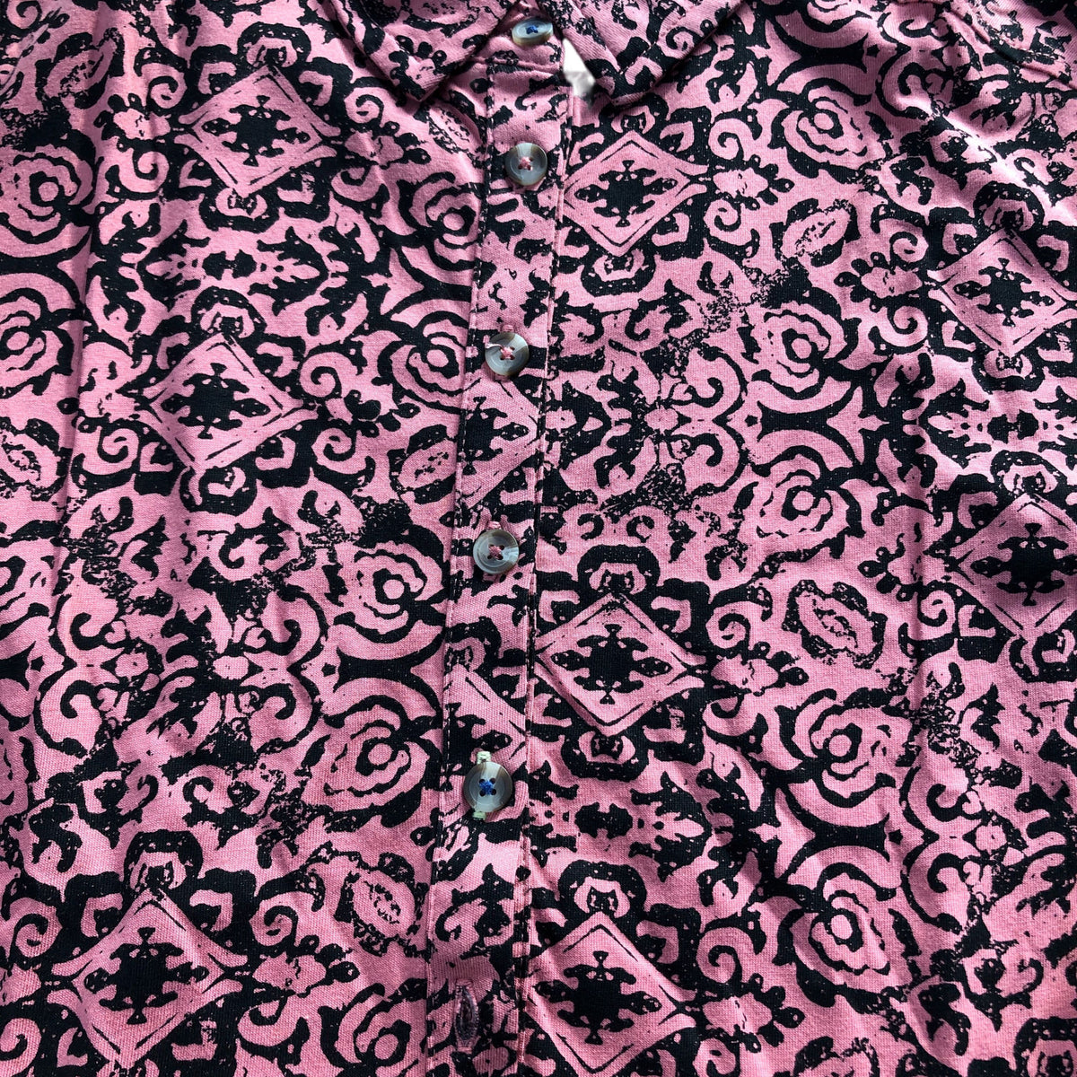 Pink Floral Long Sleeve Dress UK Size 6 Women's Casual Retro Style